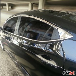 Hyundai Elantra Window Trim - Omac - S.Steel - Gloss Silver - '11-'16